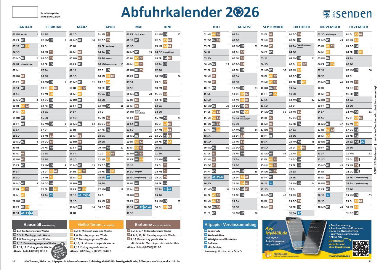 Abfuhrkalender, alle Termine in der Datei