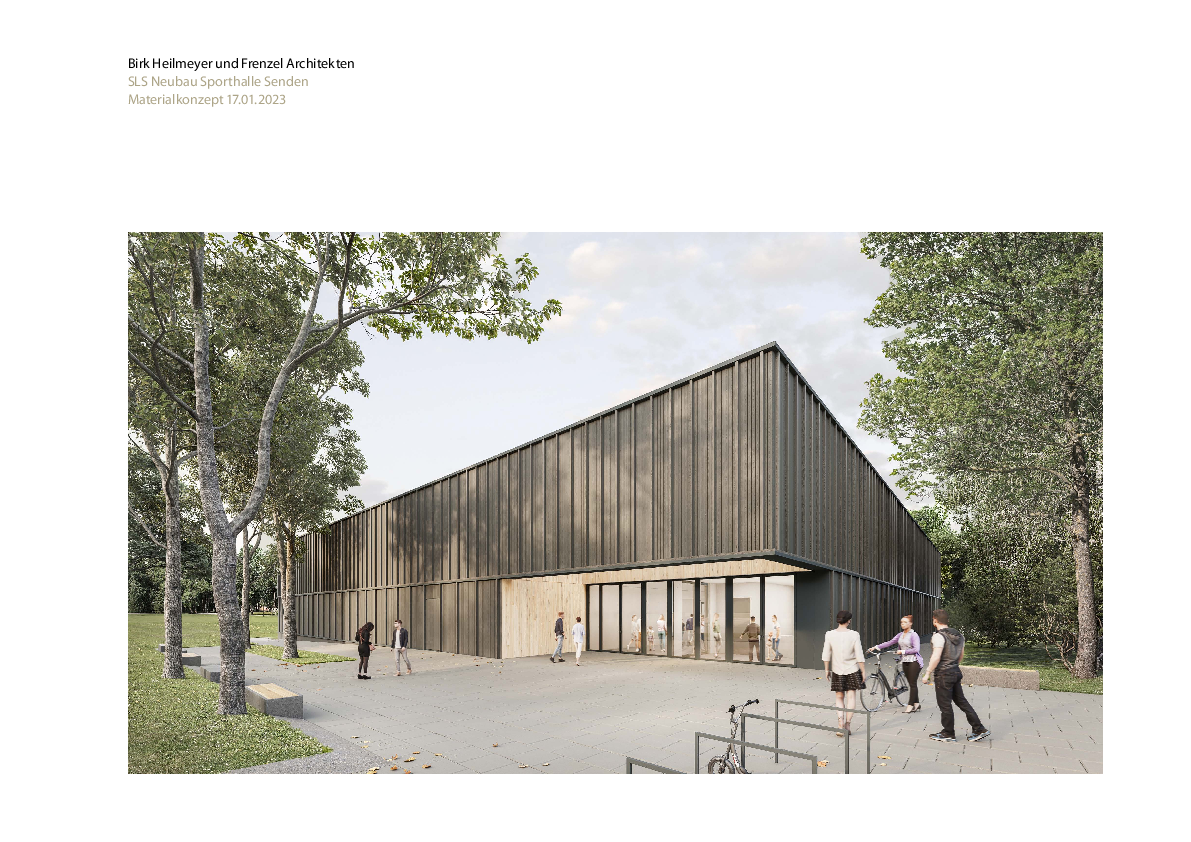Visualisierung  3-fach Turnhalle am Schulzentrum - Planung: Birk Heilmeyer und Frenzel Architekten