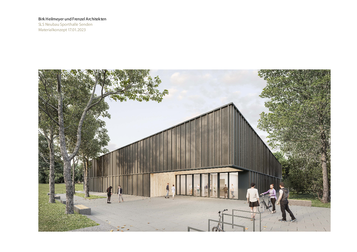 Visualisierung 3-fach Turnhalle am Schulzentrum - Planung: Birk Heilmeyer und Frenzel Architekten Visualisierung 3-fach Turnhalle am Schulzentrum - Planung: Birk Heilmeyer und Frenzel Architekten