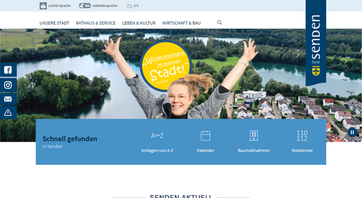 Startseite von der Homepage